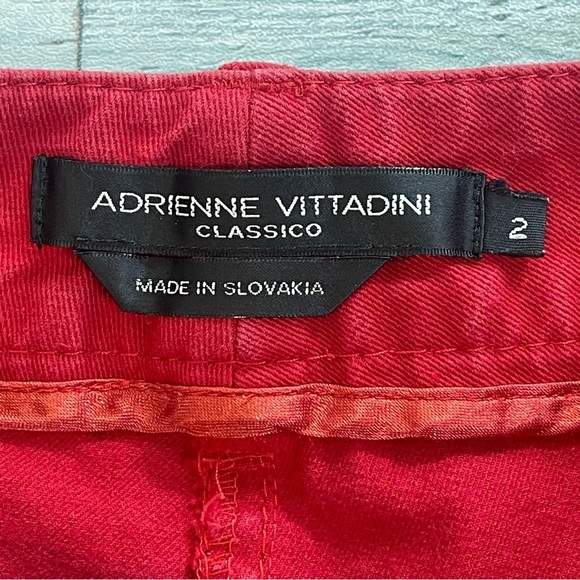 Adrienne Vittadini Classico Red Straight Leg Pants 2 - Picture 3 of 4